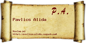 Pavlics Alida névjegykártya